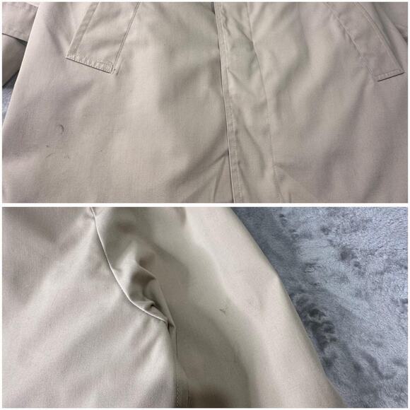 Vintage 80’s Botany 500 Luxury Deep Pile Lining Cream Trench Coat Size 40 Short - Picture 7 of 8